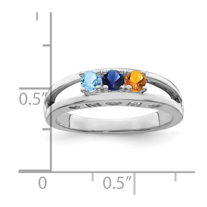 Sterling Silver Rhodium-plated Family Jewelry Mounting