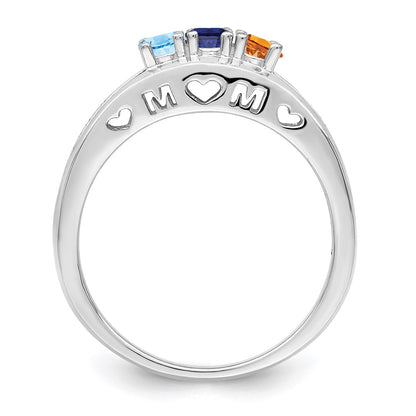 Sterling Silver Rhodium-plated Family Jewelry Mounting