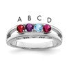 Sterling Silver Rhodium-plated Family Jewelry Mounting
