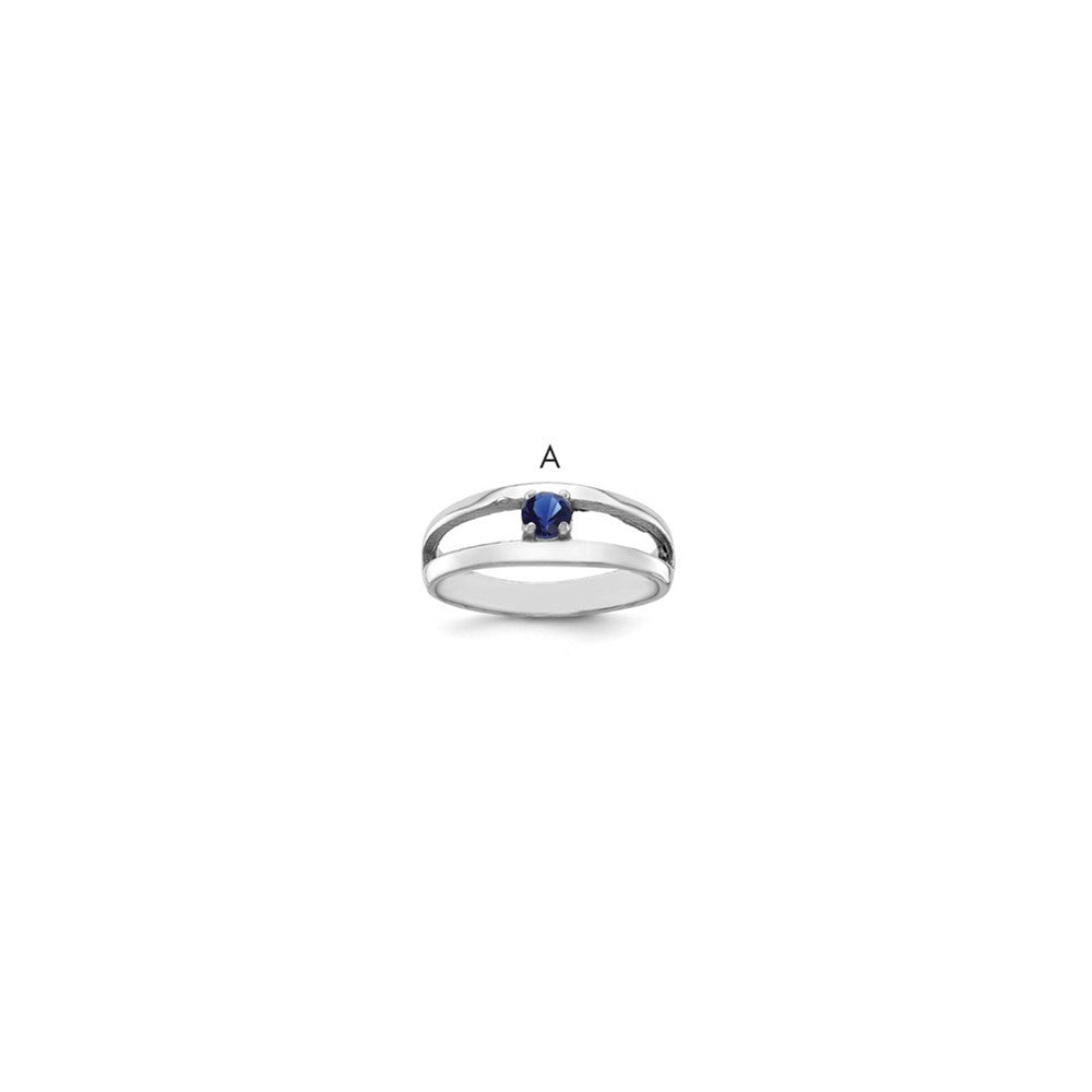 14k White Gold Polished 1-Stone Mothers Ring Mounting