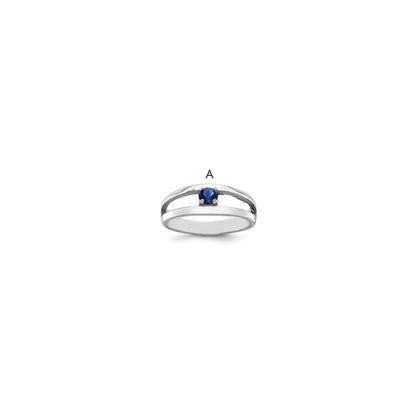 14k White Gold Polished 1-Stone Mothers Ring Mounting