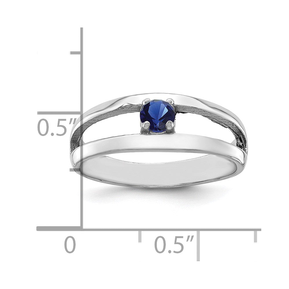14k White Gold Polished 1-Stone Mothers Ring Mounting