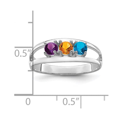 Sterling Silver Rhodium-plated Family Jewelry Mounting