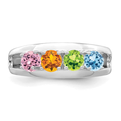 Sterling Silver Rhodium-plated Family Jewelry Mounting