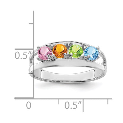 Sterling Silver Rhodium-plated Family Jewelry Mounting