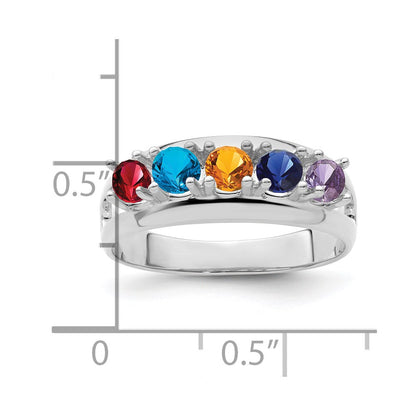 Sterling Silver Rhodium-plated Family Jewelry Mounting