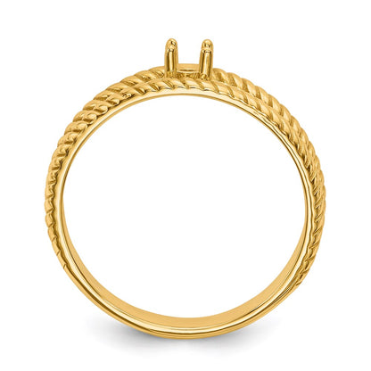 14k Polished 1-Stone Mothers Ring Mounting