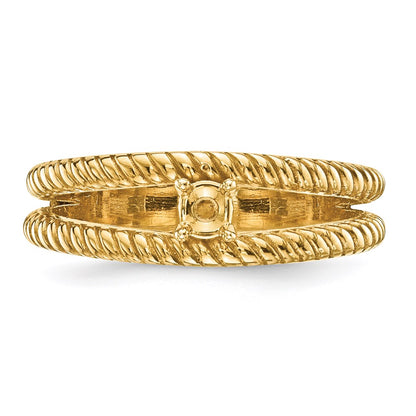 14k Polished 1-Stone Mothers Ring Mounting