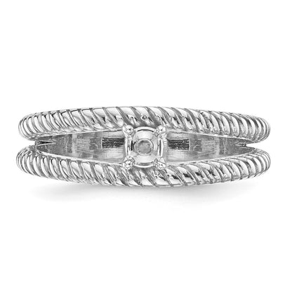 14k White Gold Polished 1-Stone Mothers Ring Mounting