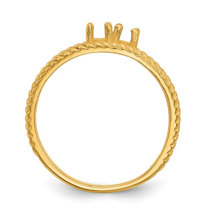 14k Polished 2-Stone Mothers Ring Mounting