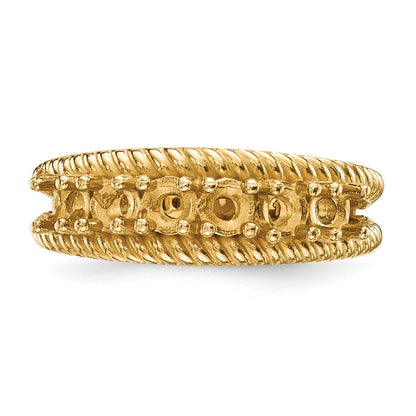 14k Polished 6-Stone Mothers Ring Mounting