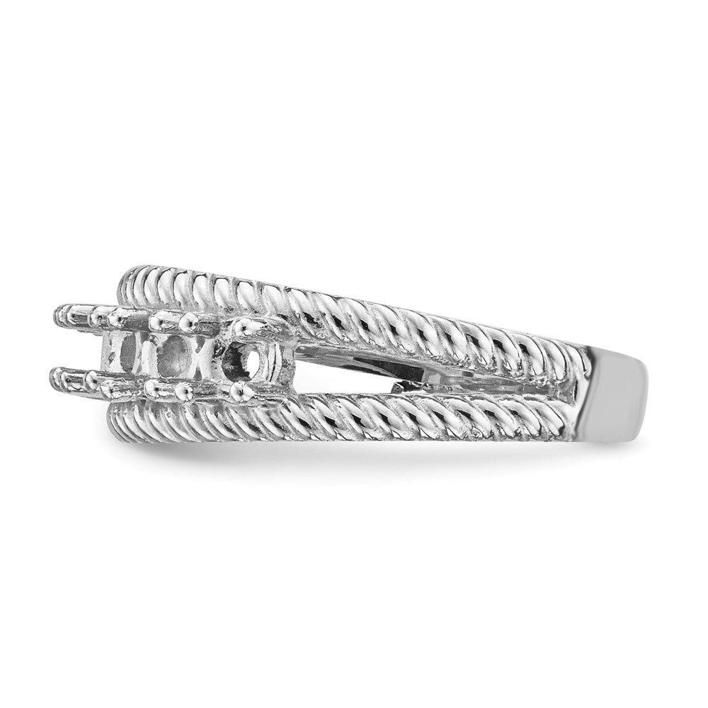 14k White Gold Polished 6-Stone Mothers Ring Mounting