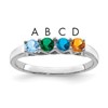 14k White Gold Genuine 4 Stone Mother's Ring