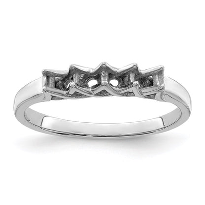 14k White Gold Genuine 4 Stone Mother's Ring