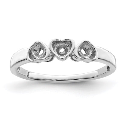 Sterling Silver Rhodium-plated Family Jewelry Mounting