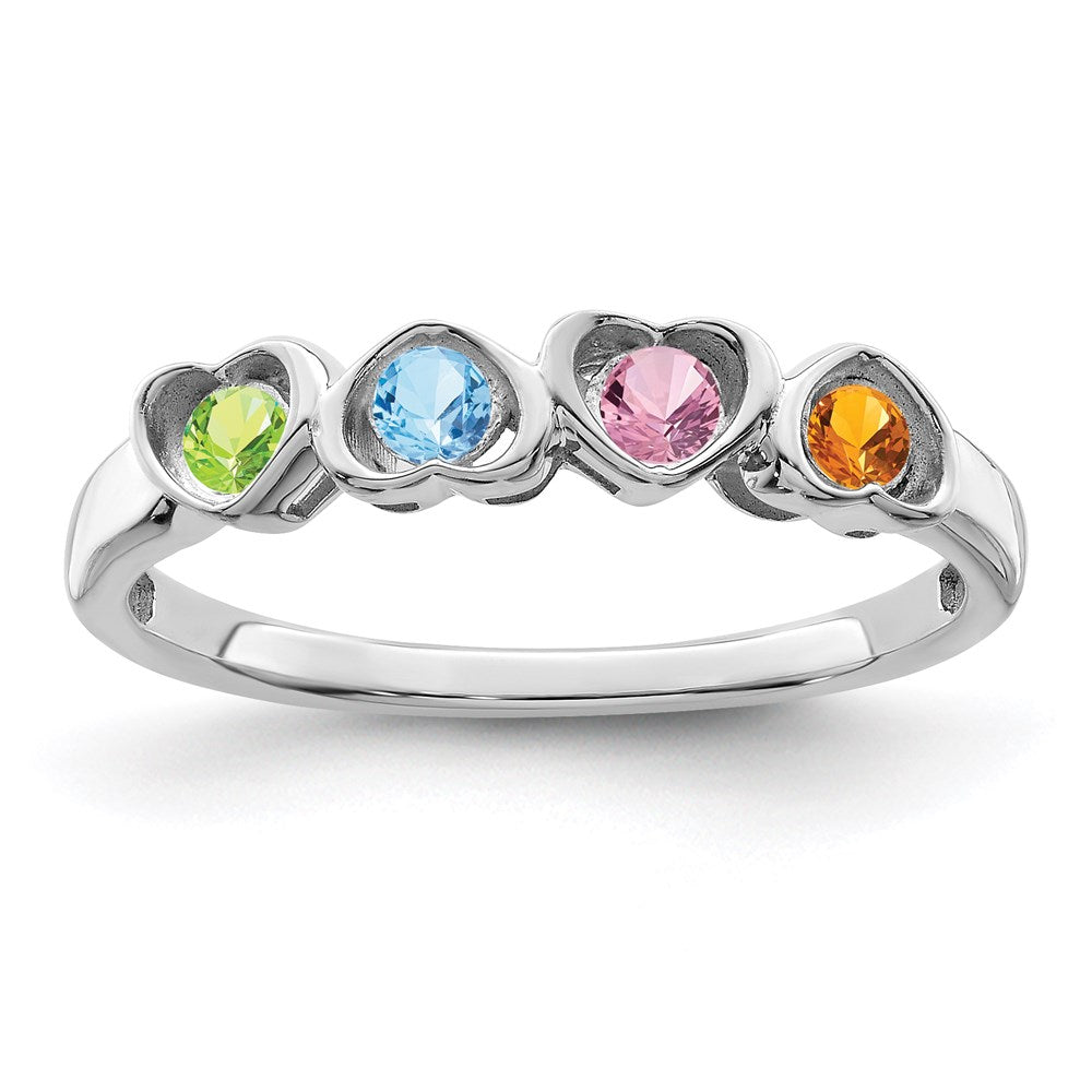 Sterling Silver Rhodium-plated Family Jewelry Mounting