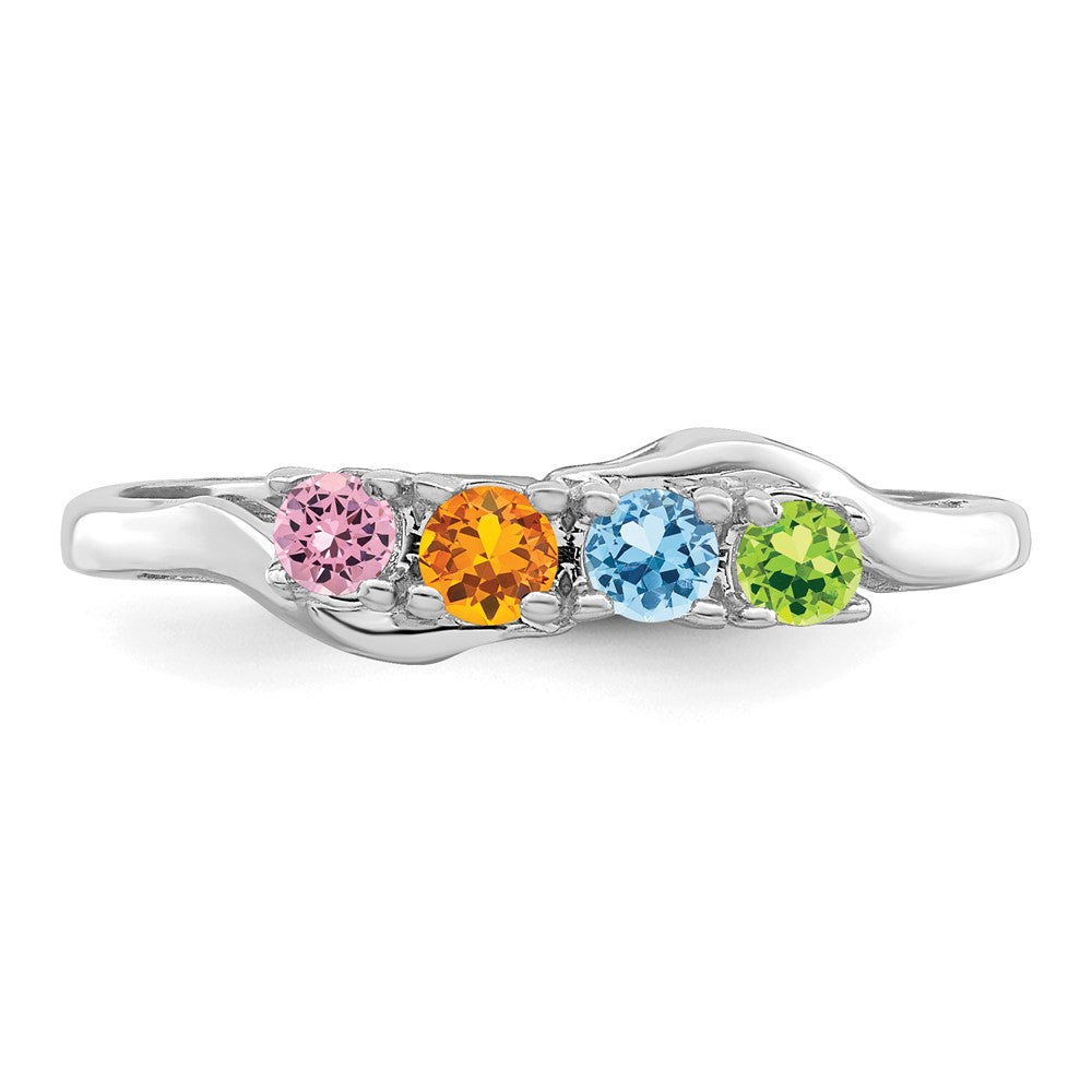 Sterling Silver Rhodium-plated Family Jewelry Mounting