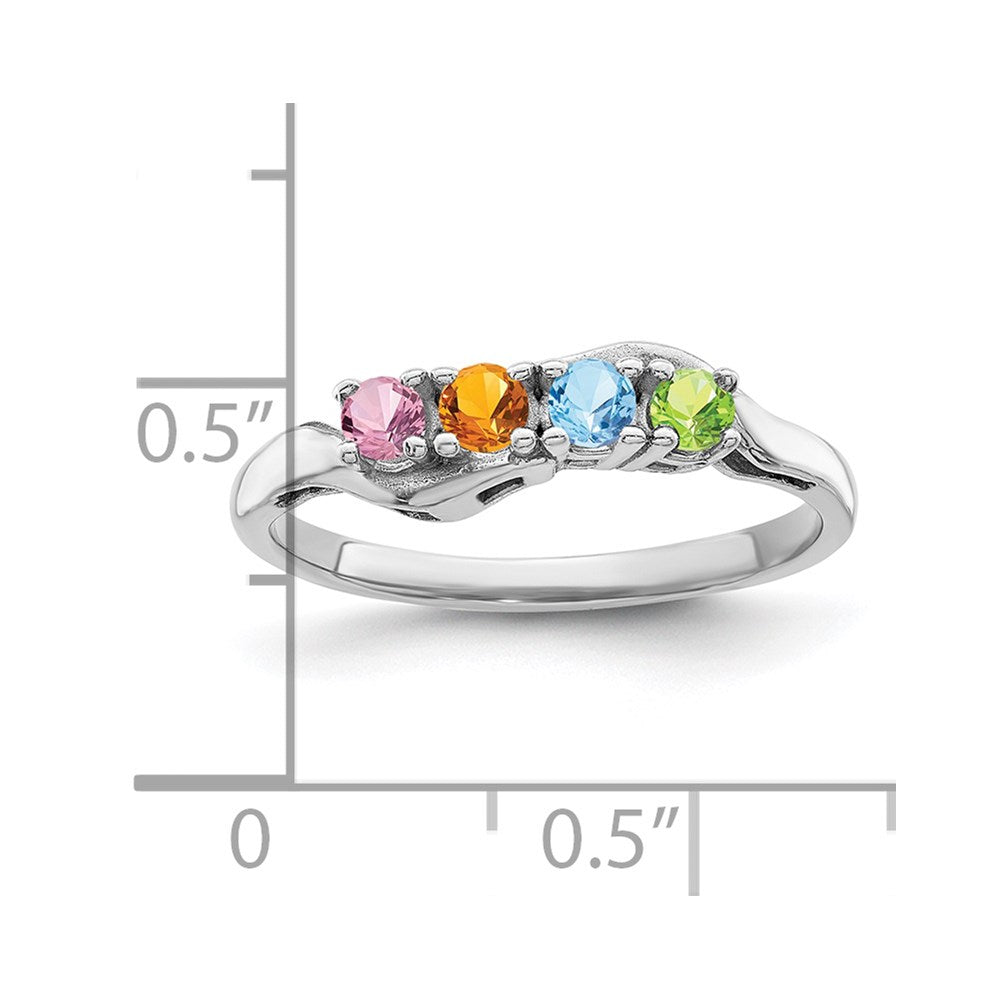 Sterling Silver Rhodium-plated Family Jewelry Mounting