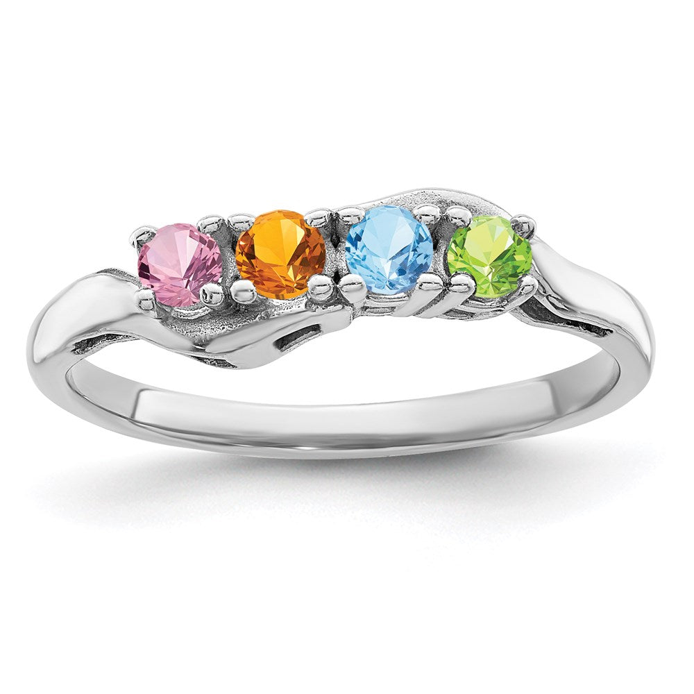 Sterling Silver Rhodium-plated Family Jewelry Mounting