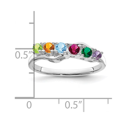 Sterling Silver Rhodium-plated Family Jewelry Mounting