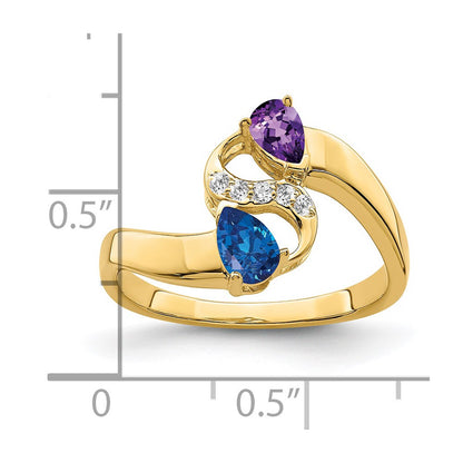 14k Synthetic Family Jewelry Ring