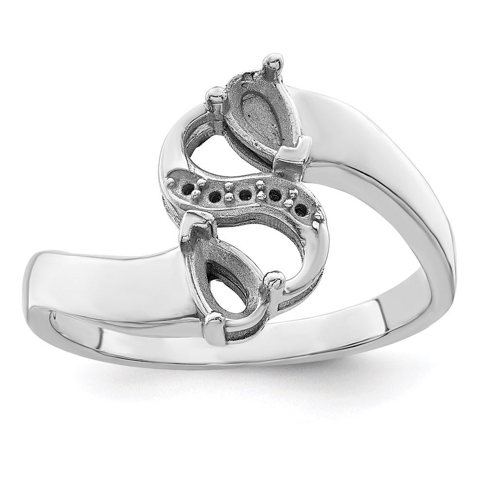 Sterling Silver Rhodium-plated Family Jewelry Mounting