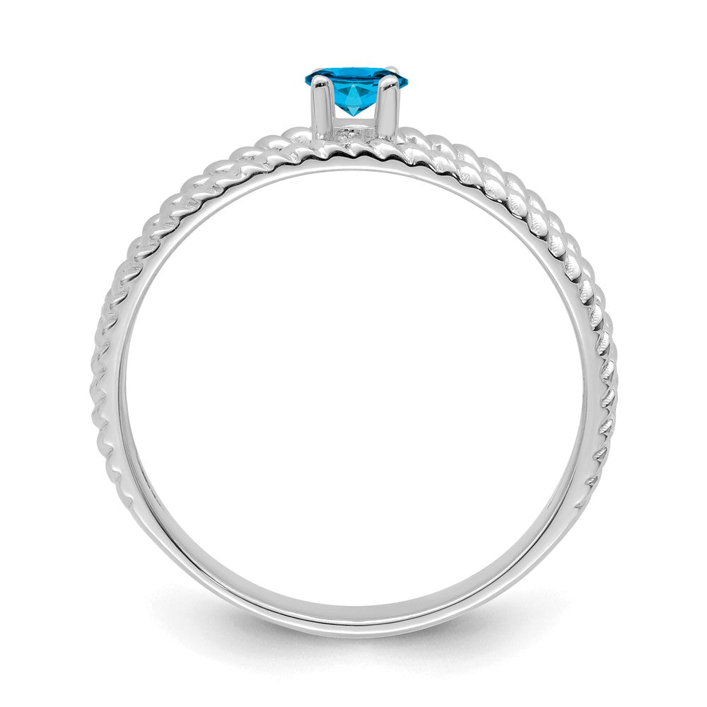 14k White Gold Polished 1-Stone Mothers Ring Mounting