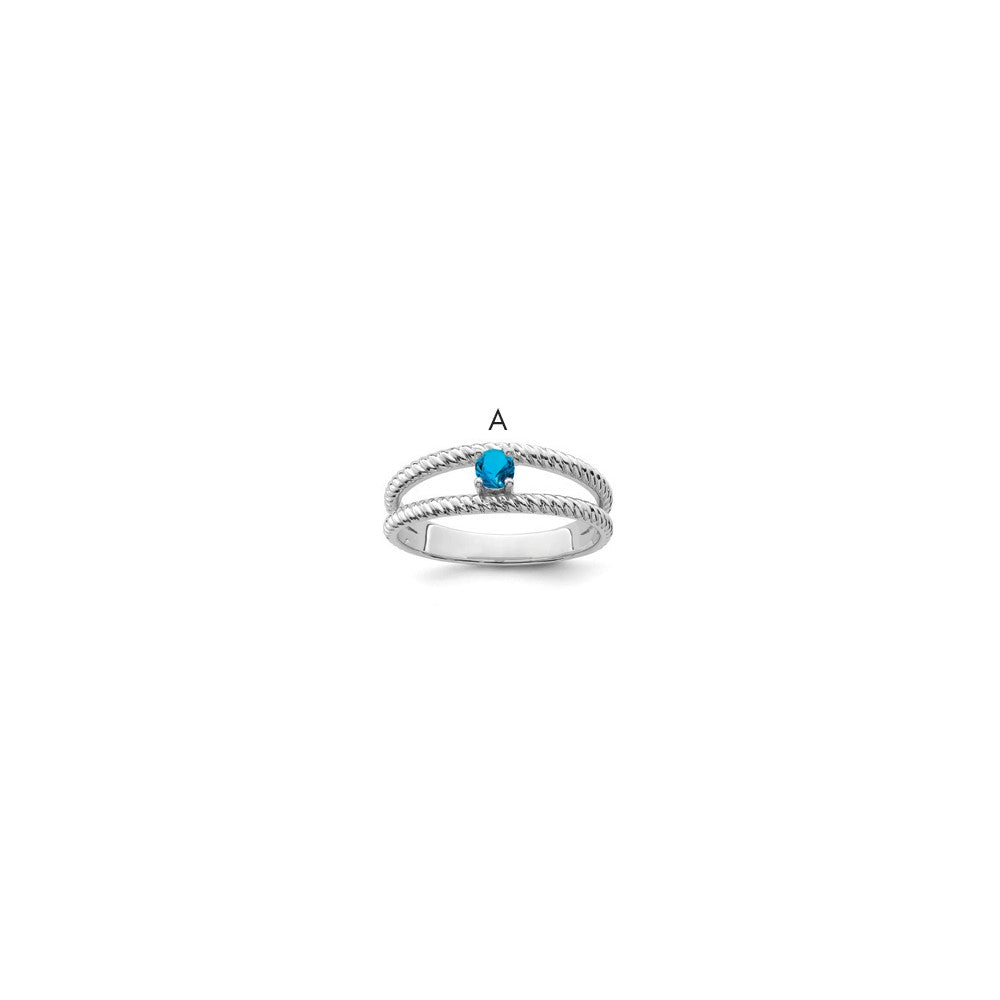 14k White Gold Polished 1-Stone Mothers Ring Mounting