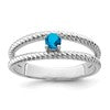 14k White Gold Polished 1-Stone Mothers Ring Mounting