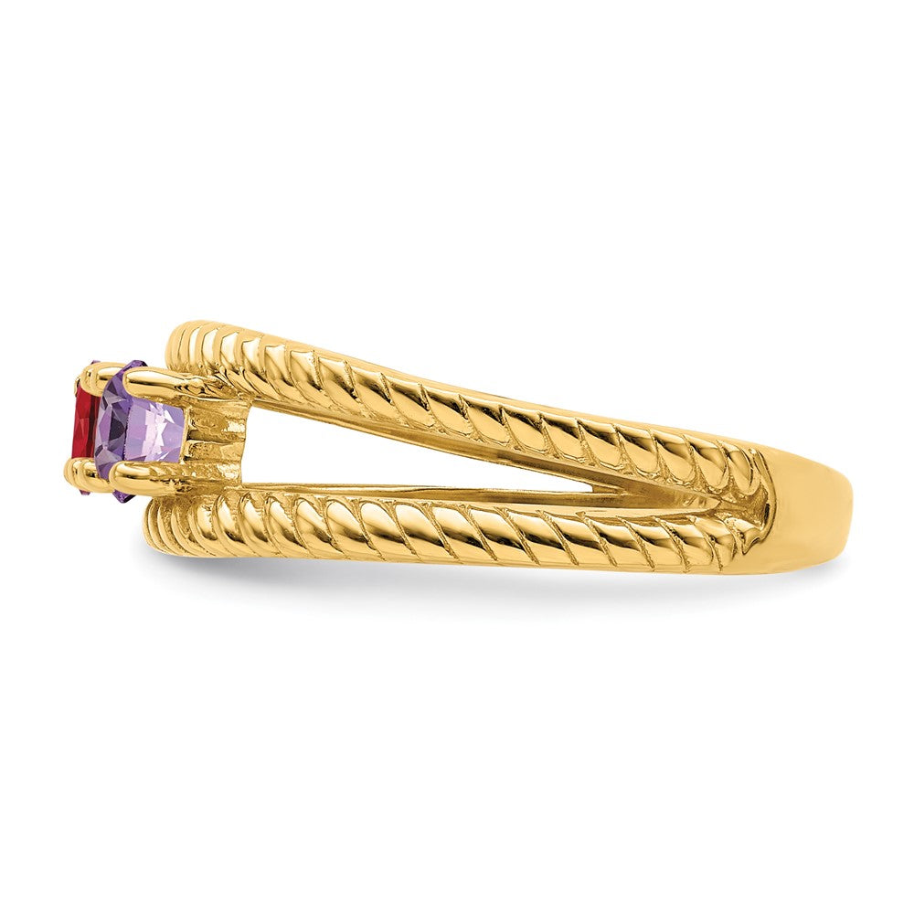 14k Polished 2-Stone Mothers Ring Mounting