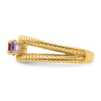 14k Polished 2-Stone Mothers Ring Mounting