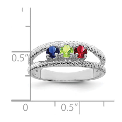 Sterling Silver Rhodium-plated Family Jewelry Mounting