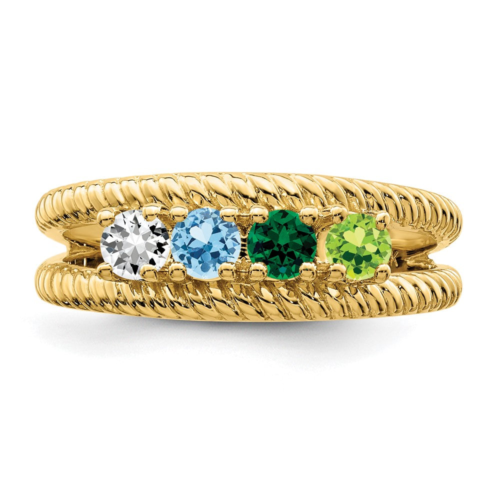 14k Genuine 4 Stone Mother's Ring