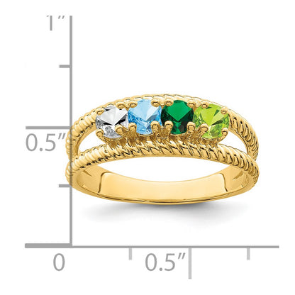 14k Genuine 4 Stone Mother's Ring