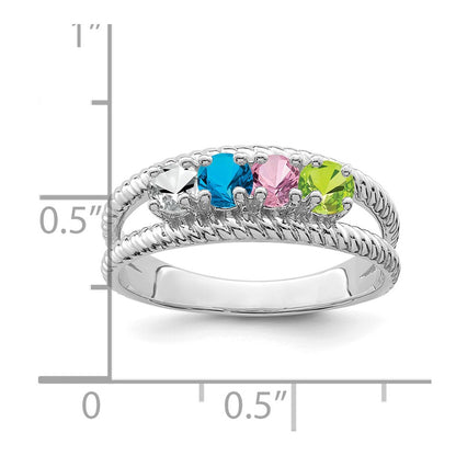 Sterling Silver Rhodium-plated Family Jewelry Mounting