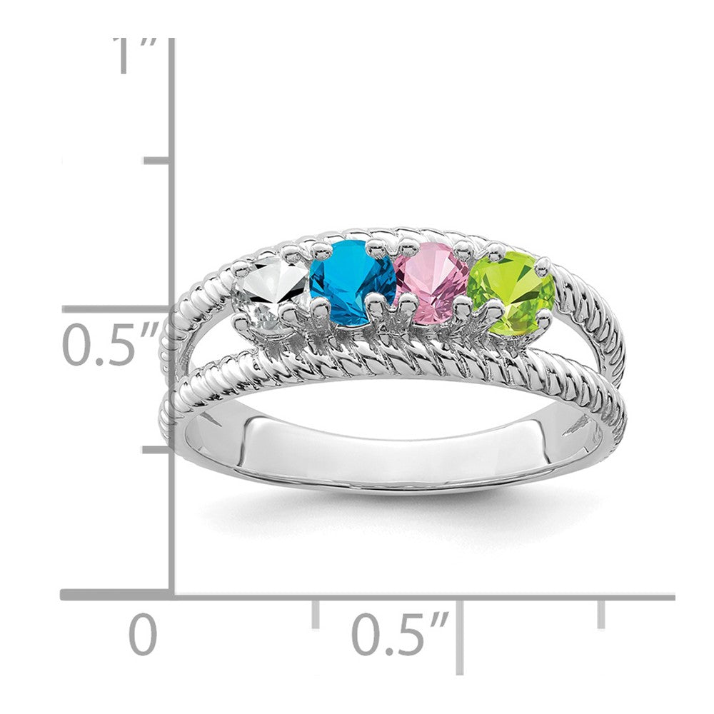 Sterling Silver Rhodium-plated Family Jewelry Mounting