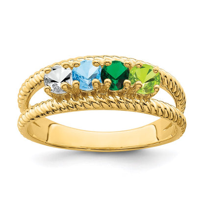 14k Genuine 4 Stone Mother's Ring