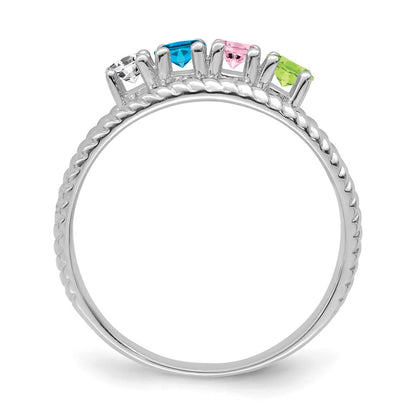 Sterling Silver Rhodium-plated Family Jewelry Mounting