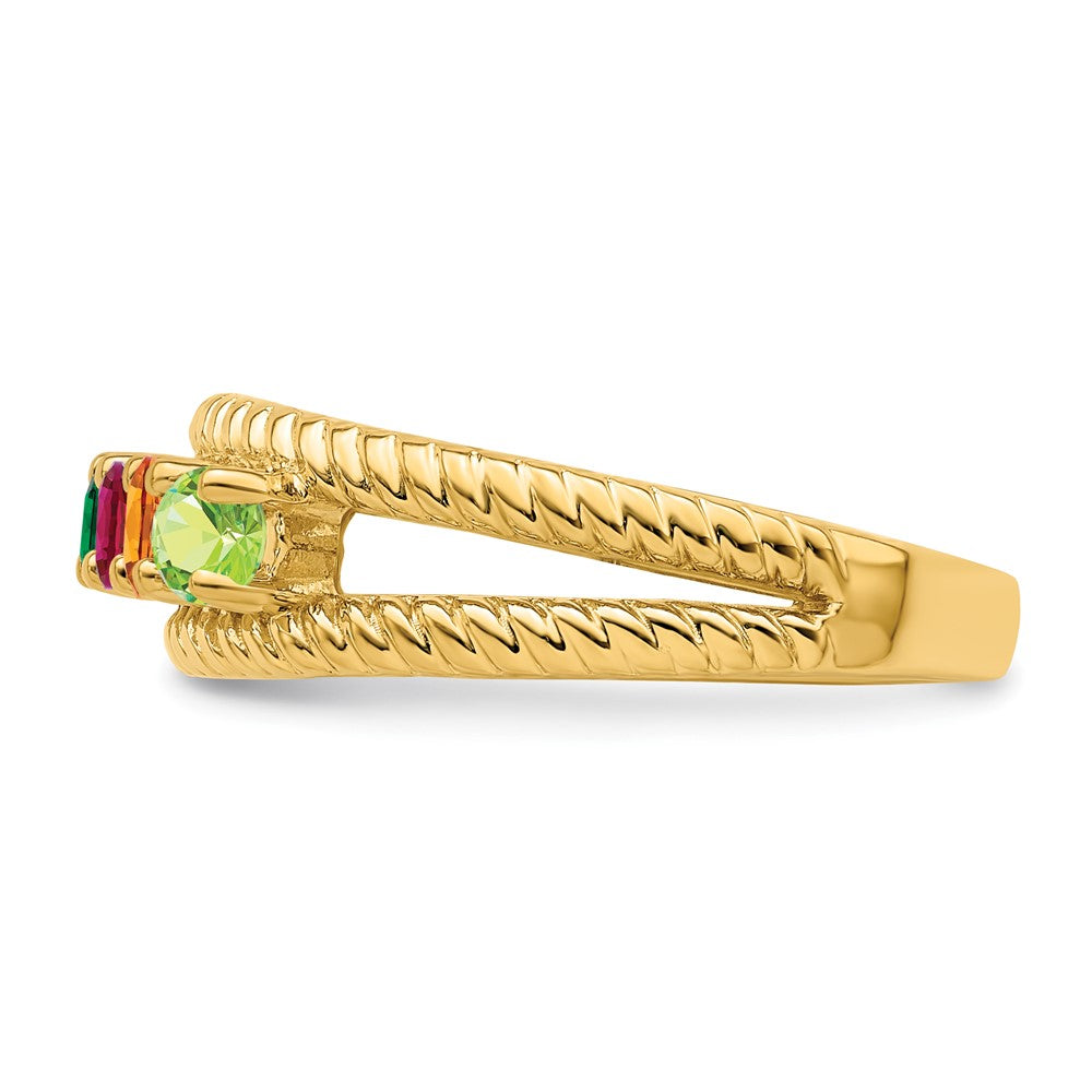 14k Polished 5-Stone Mothers Ring Mounting