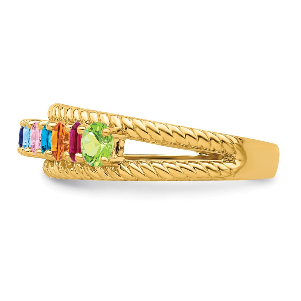14k Polished 7-Stone Mothers Ring Mounting