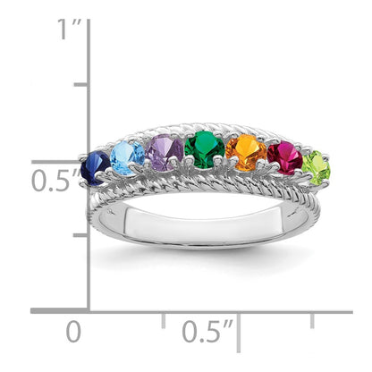 Sterling Silver Rhodium-plated Family Jewelry Mounting