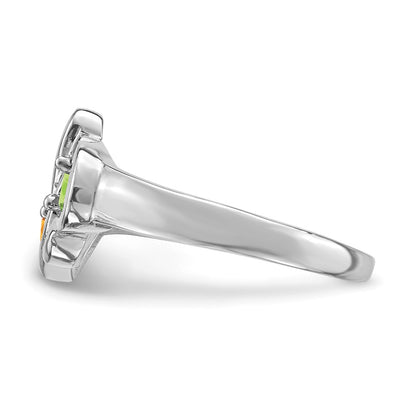 Sterling Silver Rhodium-plated Family Jewelry Mounting