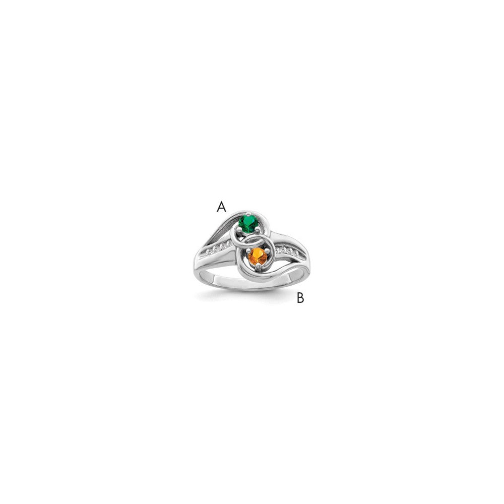Sterling Silver Rhodium-plated Family Jewelry Mounting