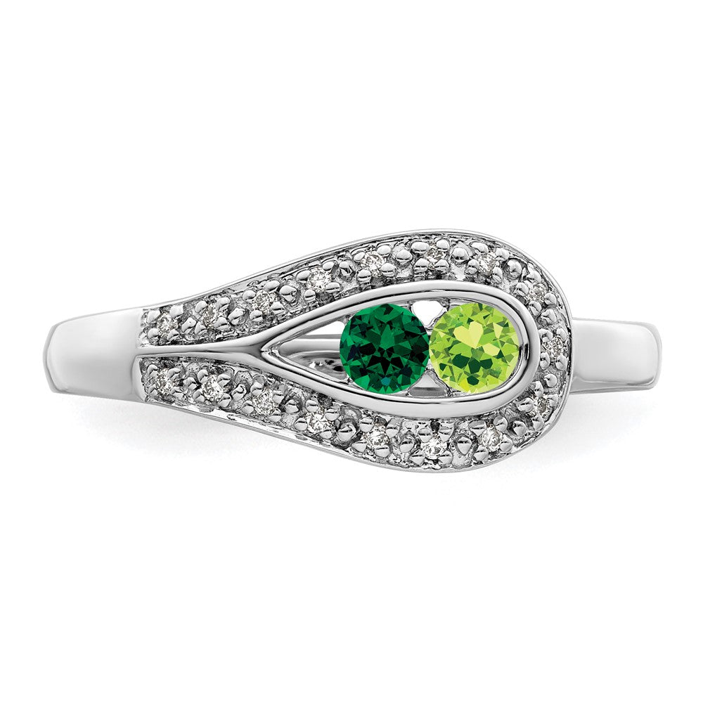 14K White Gold Family Jewelry Diamond Semi-Set Ring