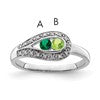 14K White Gold Family Jewelry Diamond Semi-Set Ring