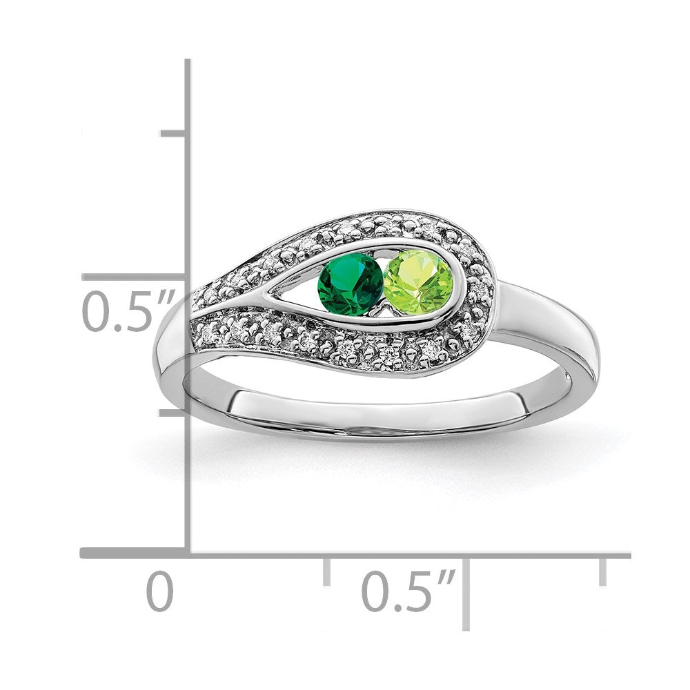 14K White Gold Family Jewelry Diamond Semi-Set Ring