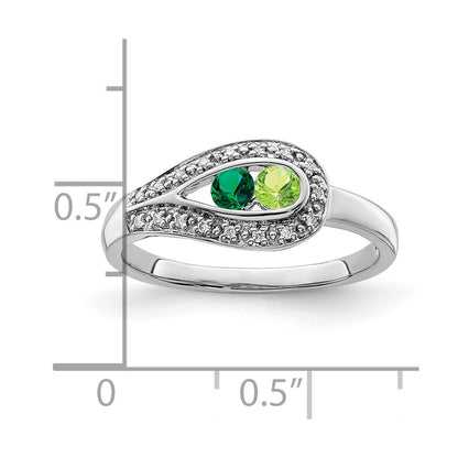 14K White Gold Family Jewelry Diamond Semi-Set Ring