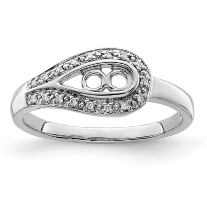 14K White Gold Family Jewelry Diamond Semi-Set Ring