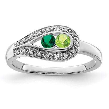 14K White Gold Family Jewelry Diamond Semi-Set Ring