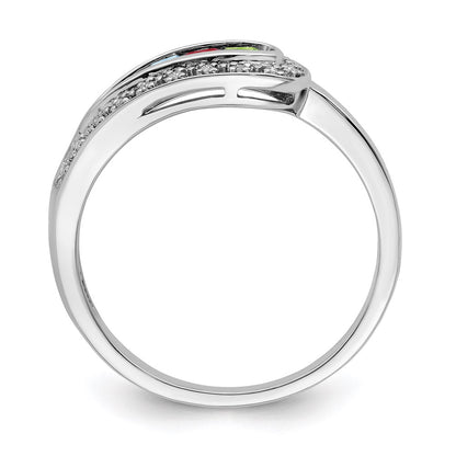 14K White Gold Family Jewelry Diamond Semi-Set Ring